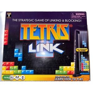 Tetris Link Board Game The Strategic Game of Linking Blocking Open Box Complete